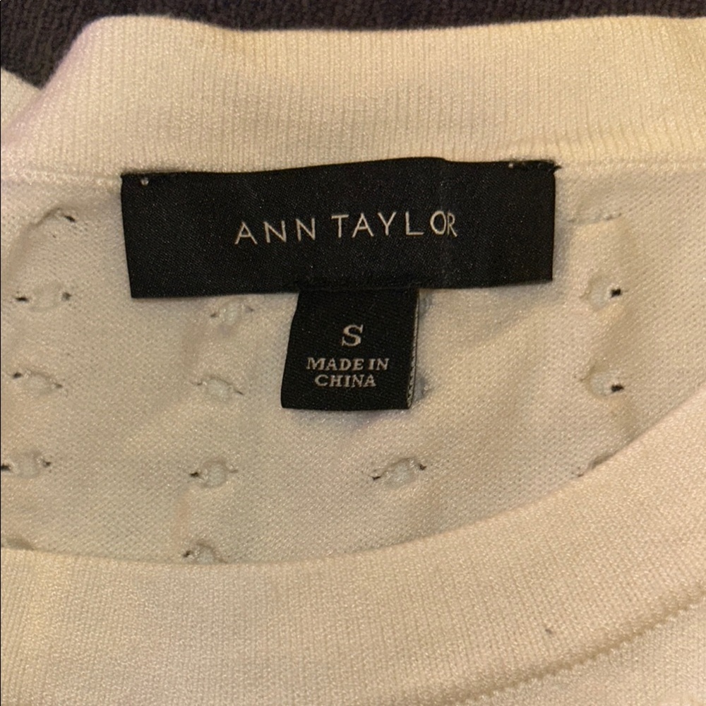 Ann Taylor Cream Crew Neck Sweater